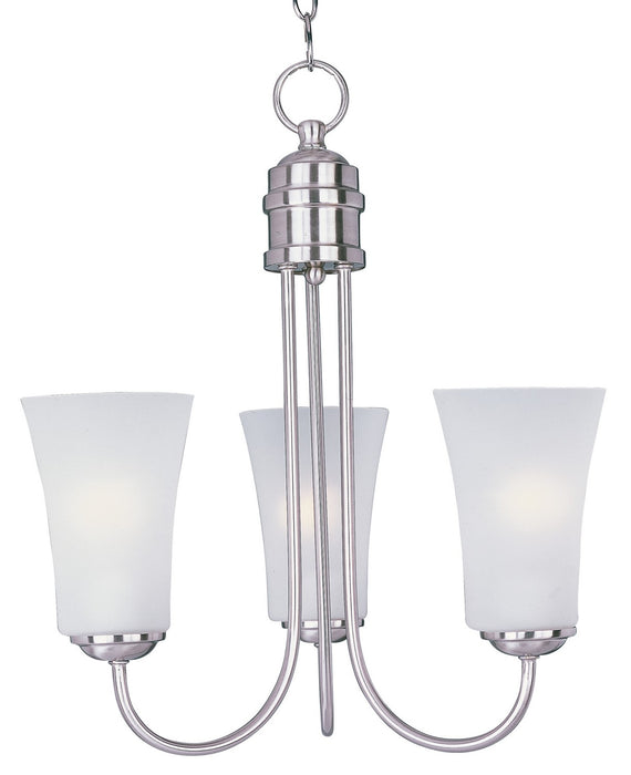Logan Three Light Chandelier in Satin Nickel