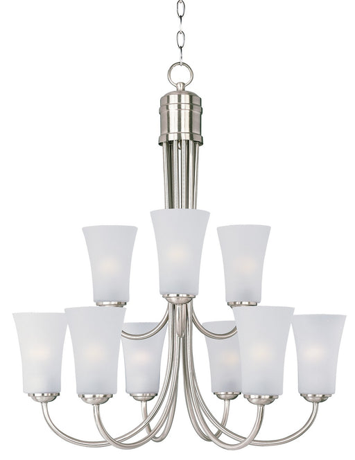 Logan Nine Light Chandelier in Satin Nickel