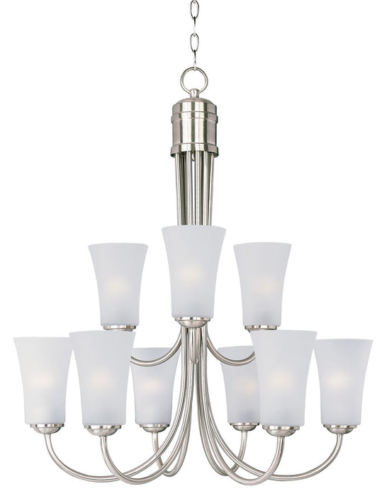 Logan Nine Light Chandelier in Satin Nickel