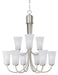 Logan Nine Light Chandelier in Satin Nickel