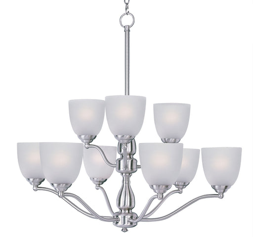 Stefan Nine Light Chandelier in Satin Nickel