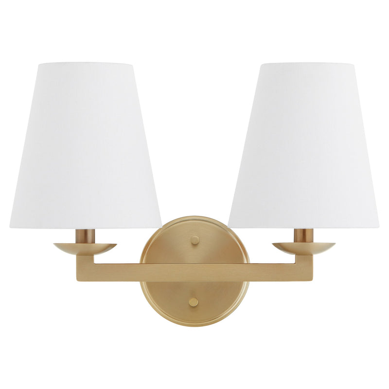 Karnes 2 Light Wall Sconce in Aged Brass