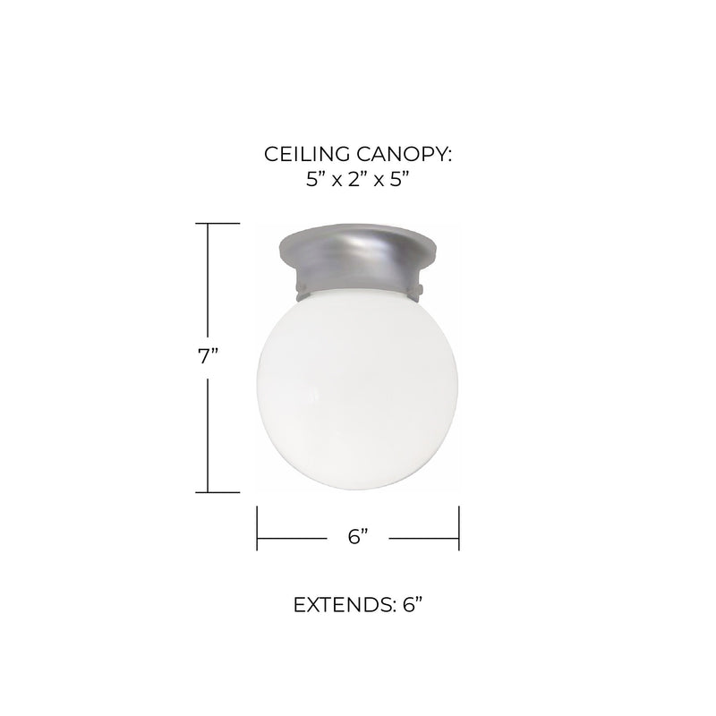 Globe Semi-Flush Mount in Matte Nickel
