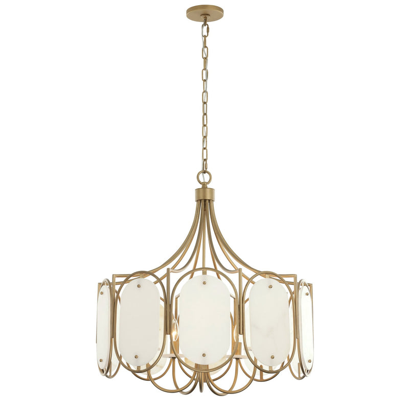 Panelist 5-Light 26" Pendant in Brass Kisser
