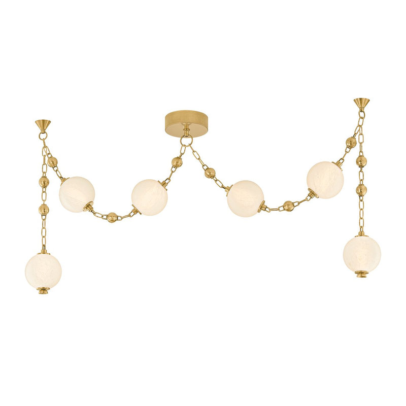 Corda 6-Light Linear Chandelier in Vintage Brass