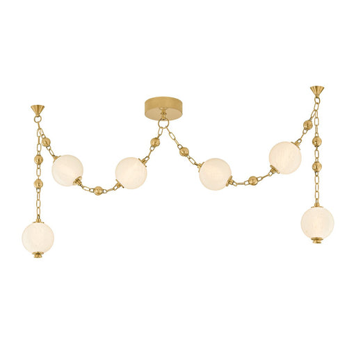 Corda 6-Light Linear Chandelier in Vintage Brass