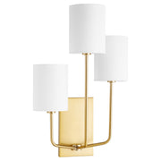 Harmony 3 Light Wall Sconce in Aged Brass