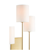 Harmony 3 Light Wall Sconce in Aged Brass