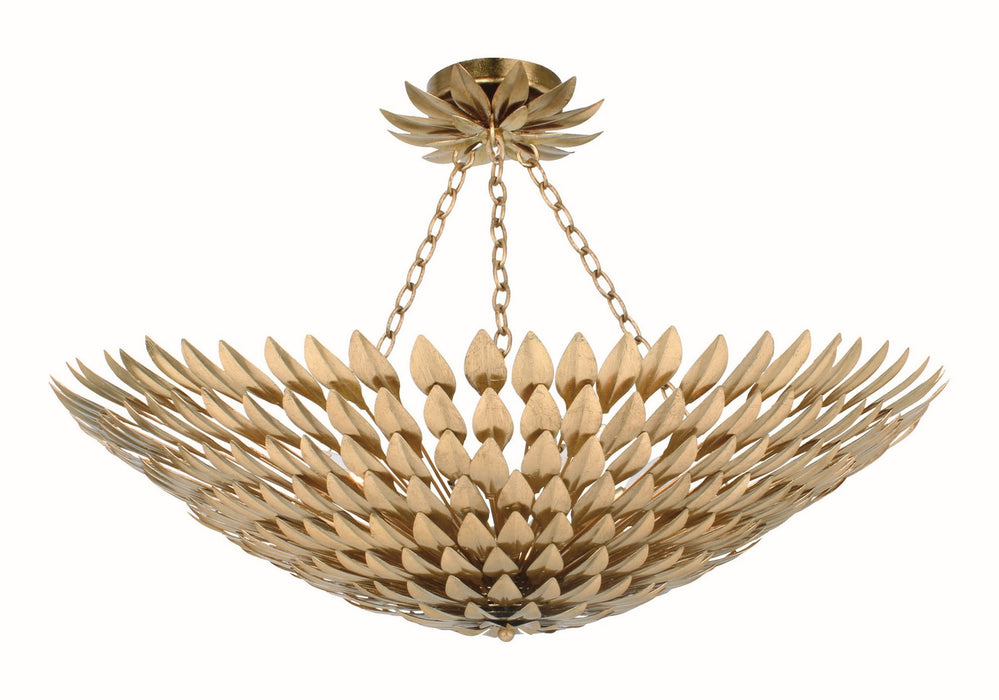 Broche 8 Light Ceiling Mount in Antique Gold
