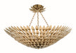 Broche 8 Light Ceiling Mount in Antique Gold