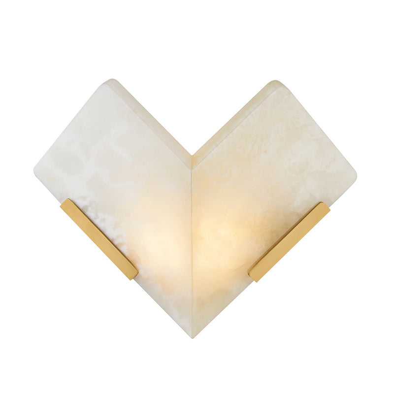 Geo Wide Wall Sconce in Vintage Brass