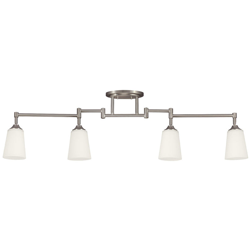 Track Lighting 4-Light Linear Semi-Flush Mount in Brushed Nickel