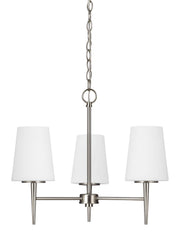 Driscoll Three Light Chandelier in Brushed Nickel