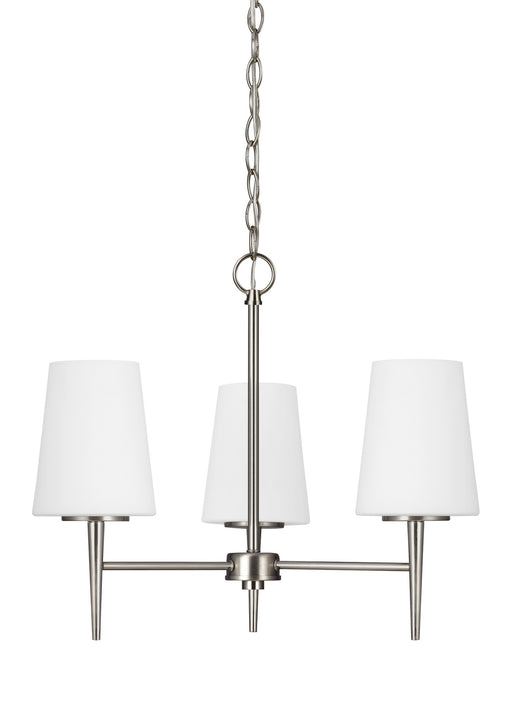 Driscoll Three Light Chandelier in Brushed Nickel