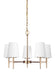 Driscoll Five Light Chandelier in Satin Brass