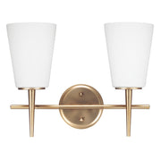 Driscoll 2-Light Bath Vanity Light in Satin Brass