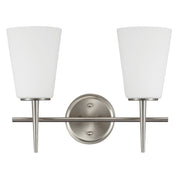 Driscoll 2-Light Bath Vanity Light in Brushed Nickel