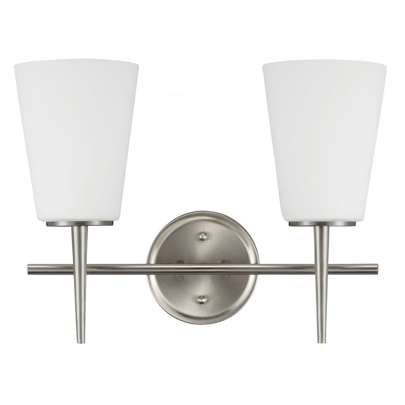 Driscoll 2-Light Bath Vanity Light in Brushed Nickel