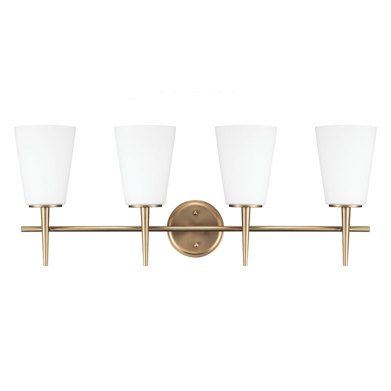 Driscoll Four Light Wall / Bath in Satin Brass
