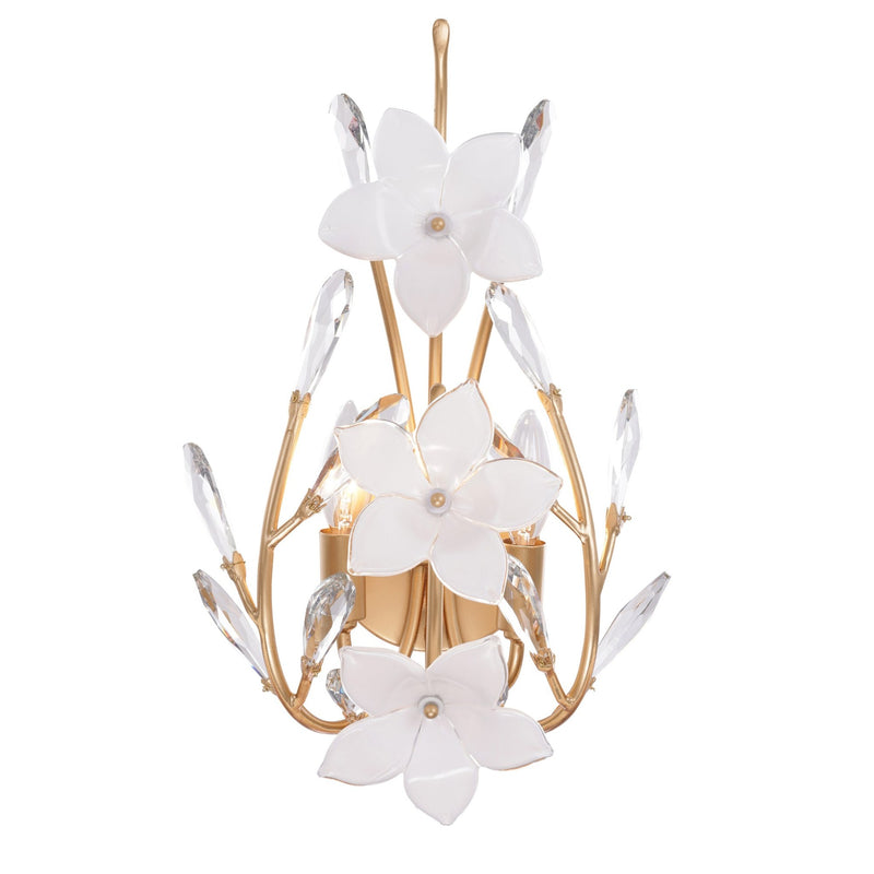 Petal Court 2-Light 17.5" Wall Sconce in French Gold