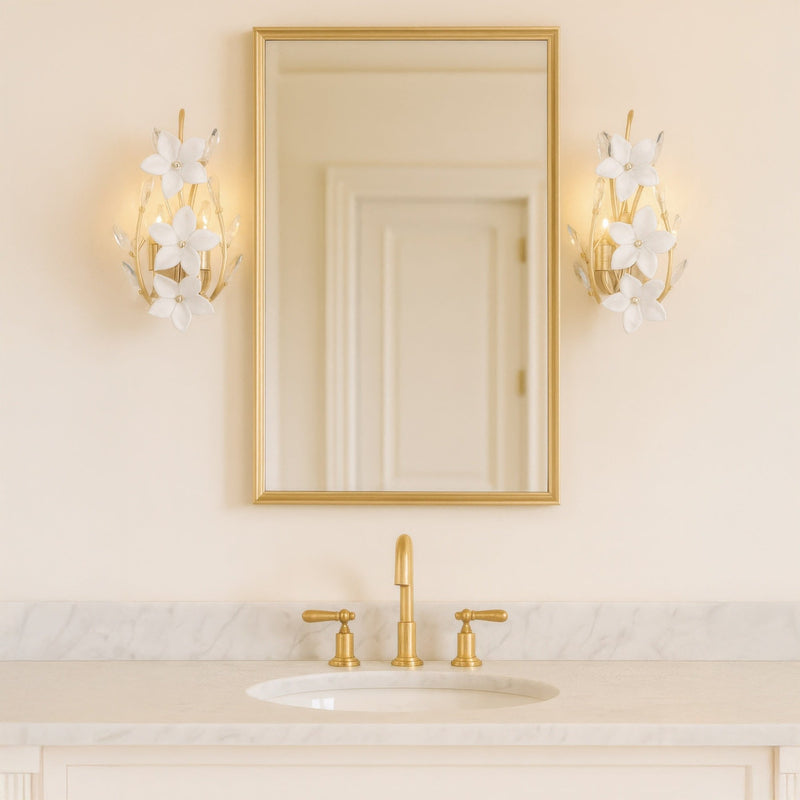 Petal Court 2-Light 17.5" Wall Sconce in French Gold