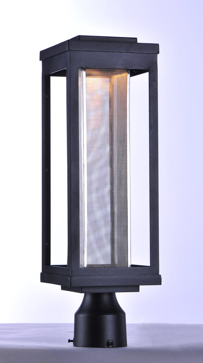 Salon LED Outdoor Post Light in Black