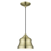 Endicott Mini Bell Pendant in Antique Brass
