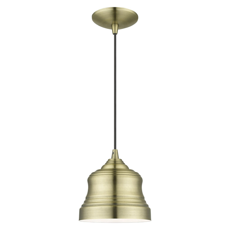 Endicott Mini Bell Pendant in Antique Brass