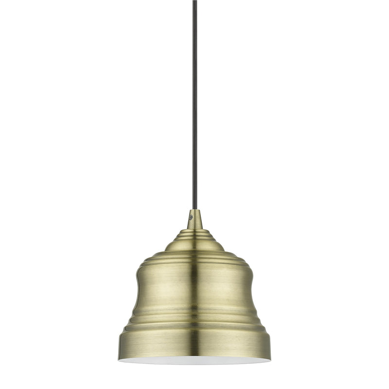 Endicott Mini Bell Pendant in Antique Brass