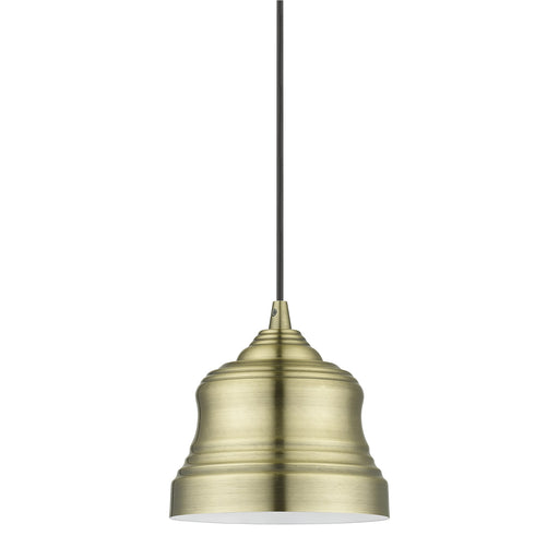 Endicott Mini Bell Pendant in Antique Brass