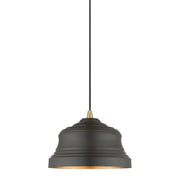 Endicott Bell Pendant in Bronze with Antique Brass Finish Accents