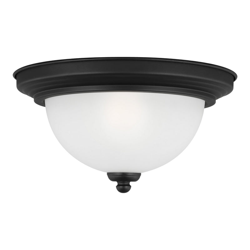 Geary One Light Flush Mount in Midnight Black