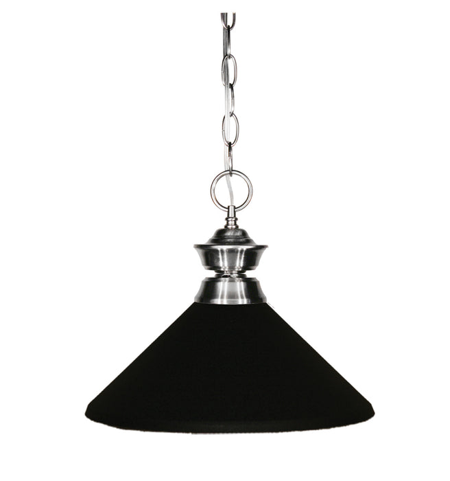 Shark 1 Light Pendant in Brushed Nickel with Matte Black Shade
