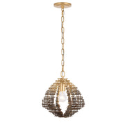Construct 12" Pendant in Dark Bronze / French Gold