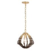 Construct 12" Pendant in Dark Bronze / French Gold