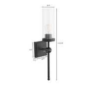 Lee Boulevard 1 Light Wall Sconce in Matte Black