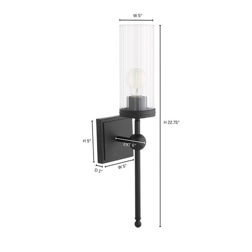 Lee Boulevard 1 Light Wall Sconce in Matte Black