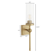 Lee Boulevard 1 Light Wall Sconce in Aged Brass