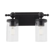 Lee Boulevard 2 Light Vanity Light in Matte Black