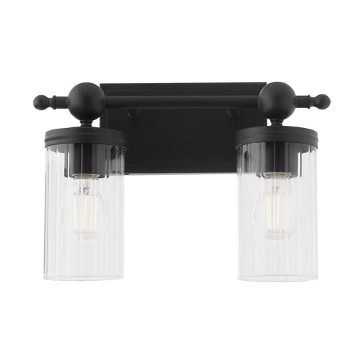 Lee Boulevard 2 Light Vanity Light in Matte Black