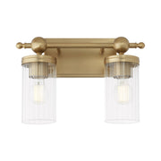 Lee Boulevard 2 Light Vanity Light in Aged Brass
