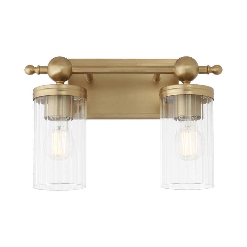 Lee Boulevard 2 Light Vanity Light in Aged Brass