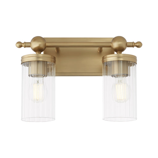 Lee Boulevard 2 Light Vanity Light in Aged Brass