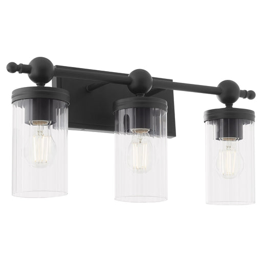 Lee Boulevard 3 Light Vanity Light in Matte Black