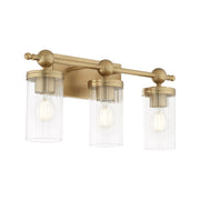 Lee Boulevard 3 Light Vanity Light in Aged Brass