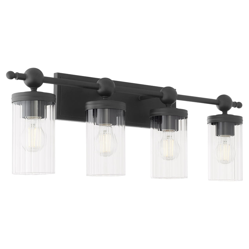 Lee Boulevard 4 Light Vanity Light in Matte Black