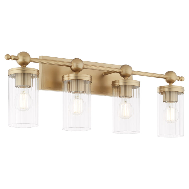 Lee Boulevard 4 Light Vanity Light in Aged Brass