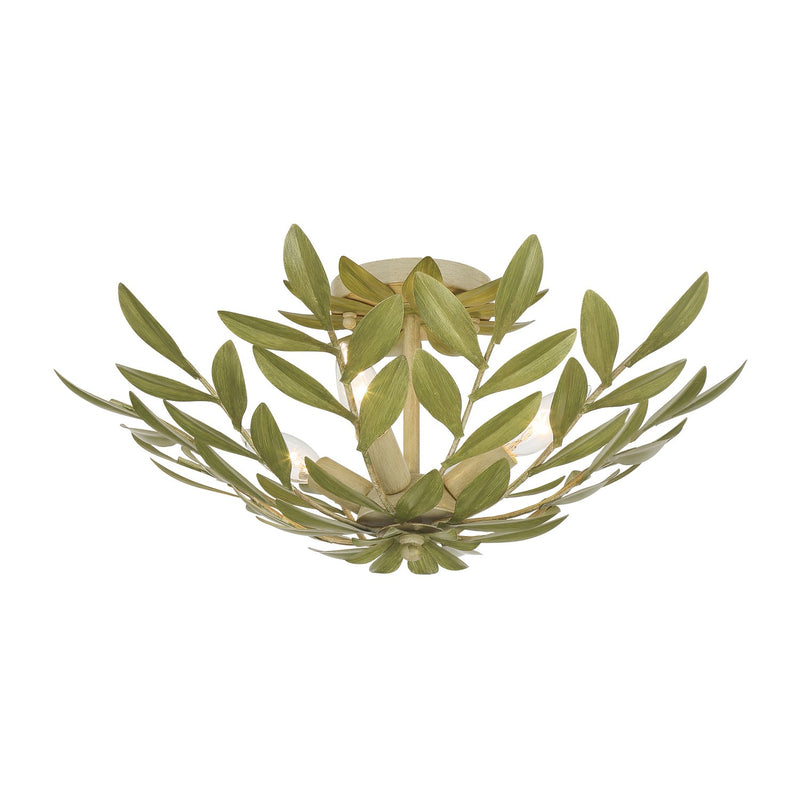 Broche 4 Light 20.75" Semi Flush Mount in Champagne Green Tea