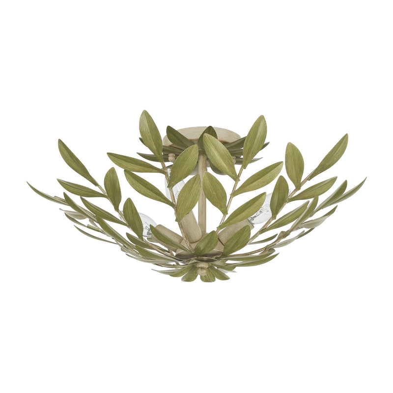 Broche 4 Light 20.75" Semi Flush Mount in Champagne Green Tea
