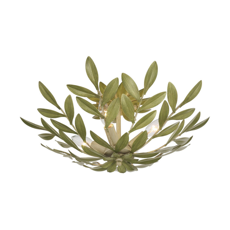 Broche 4 Light 20.75" Semi Flush Mount in Champagne Green Tea